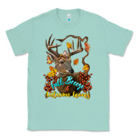 Seafoam Fall Breeze And Autumn Leaves Deer Classic Tee - LillyAllenDesigns
