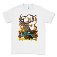 White Fall Breeze And Autumn Leaves Deer Classic Tee - LillyAllenDesigns