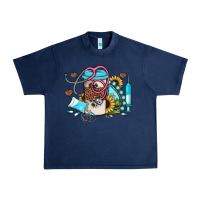 Navy western sunflower gemstone nurse Urban Heavy Tee - JahusDesignShop