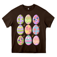 Chocolate Brown vintage easter eggs Heavy Core Tee - MaliasSmallBusiness