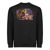 Black Love America Eagle 4th of july Heavyweight Sweatshirt - HowdyJamesFarm
