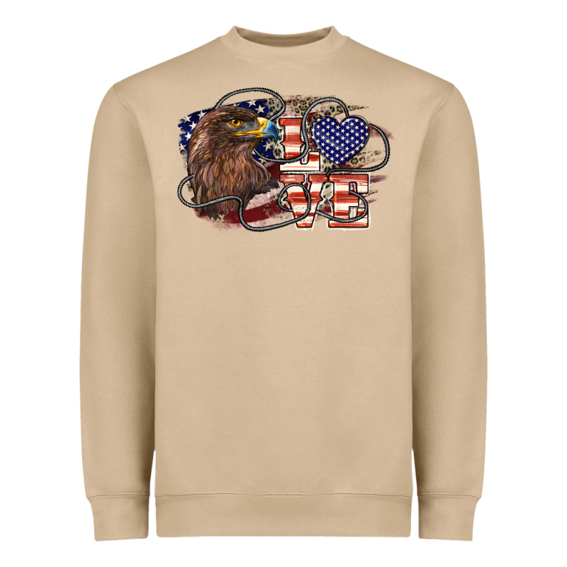 Love America Eagle 4th Of July Heavyweight Sweatshirt by HowdyJamesFarm | Teevron