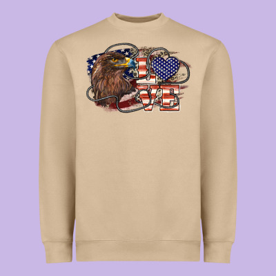 Love America Eagle 4th Of July Heavyweight Sweatshirt Designed By Howdyjamesfarm