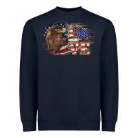 Navy Love America Eagle 4th of july Heavyweight Sweatshirt - HowdyJamesFarm