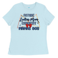 Baby Blue future ladies man current mamas boy Ladies Tee - MaliasSmallBusiness