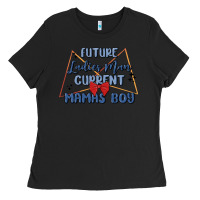 Black future ladies man current mamas boy Ladies Tee - MaliasSmallBusiness
