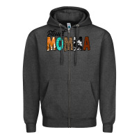 Charcoal Heather Blessed Momma Zipper Hoodie - CowCowDesign