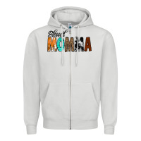 Dove Grey Blessed Momma Zipper Hoodie - CowCowDesign