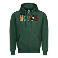 Sports Green Blessed Momma Zipper Hoodie - CowCowDesign