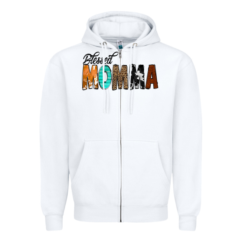 Blessed Momma Zipper Hoodie by CowCowDesign | Teevron