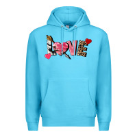 Ocean Blue Love Valentine's Day Premium Hoodie - FaDigitalArtStudio