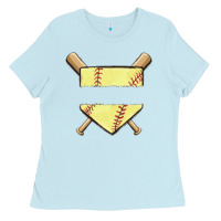 Baby Blue custom baseball Ladies Tee - MaliasSmallBusiness