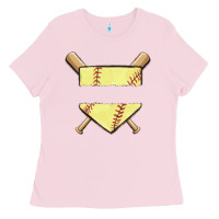 Bubblegum Pink custom baseball Ladies Tee - MaliasSmallBusiness