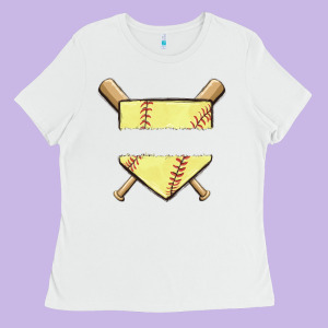 Custom Baseball Ladies Tee Designed By Maliassmallbusiness