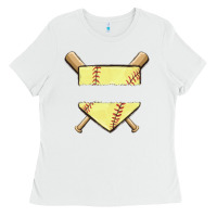 White custom baseball Ladies Tee - MaliasSmallBusiness