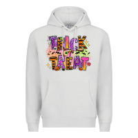 Dove Grey Trick or treat Premium Hoodie - RanaPortraitStore