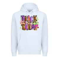 White Trick or treat Premium Hoodie - RanaPortraitStore