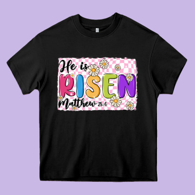 Checkered Risen Heavy Core Tee Designed By Maliassmallbusiness