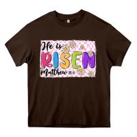Chocolate Brown checkered risen Heavy Core Tee - MaliasSmallBusiness