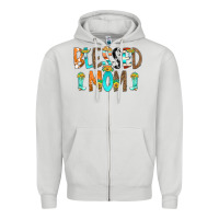 Dove Grey Blessed Mom Zipper Hoodie - CowCowDesign