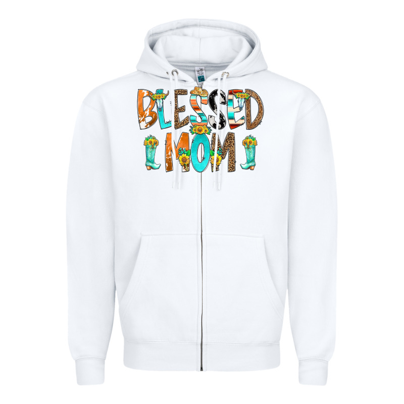 Blessed Mom Zipper Hoodie by CowCowDesign | Teevron
