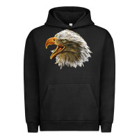 Pigment Black Bald Head Eagle Urban Hoodie - LillyAllenDesigns