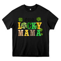 Black one lucky mama Heavy Core Tee - AdoDesignShop