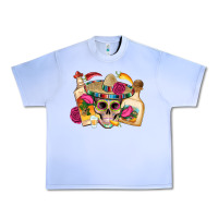 Grape Ice mexican skull sombrero tequila bottle paper roses Urban Heavy Tee - Artiststas