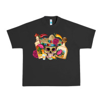 Pigment Black mexican skull sombrero tequila bottle paper roses Urban Heavy Tee - Artiststas