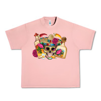 Salmon mexican skull sombrero tequila bottle paper roses Urban Heavy Tee - Artiststas