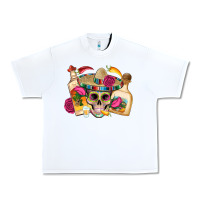 White mexican skull sombrero tequila bottle paper roses Urban Heavy Tee - Artiststas