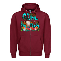 Burgundy Girl Mama Flowers Cow Zipper Hoodie - CowCowDesign