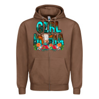 Chestnut Girl Mama Flowers Cow Zipper Hoodie - CowCowDesign