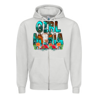 Dove Grey Girl Mama Flowers Cow Zipper Hoodie - CowCowDesign