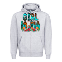Heather Grey Girl Mama Flowers Cow Zipper Hoodie - CowCowDesign