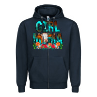 Navy Girl Mama Flowers Cow Zipper Hoodie - CowCowDesign