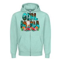 Seafoam Girl Mama Flowers Cow Zipper Hoodie - CowCowDesign