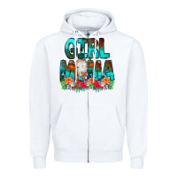 White Girl Mama Flowers Cow Zipper Hoodie - CowCowDesign