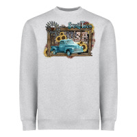 Heather Grey Small town USA truck 4th of july Heavyweight Sweatshirt - HowdyJamesFarm