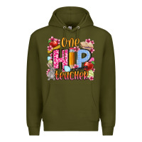 Army Green Easter Day One hip Teacher Premium Hoodie - OliviaCreatesArt
