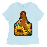 Baby Blue cowtag Ladies Tee - Jasminsmagicworld