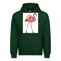 Forest Green Pink Flamingo Urban Hoodie - LillyAllenDesigns