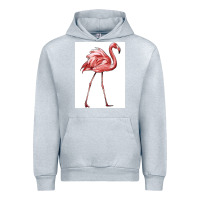 Heather Grey Pink Flamingo Urban Hoodie - LillyAllenDesigns
