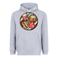Heather Grey american football round earrings Heavyweight Hoodie - BundleAndBundleShop