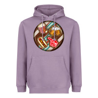 Lavender american football round earrings Heavyweight Hoodie - BundleAndBundleShop