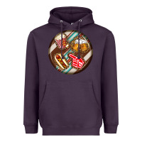 Plum american football round earrings Heavyweight Hoodie - BundleAndBundleShop
