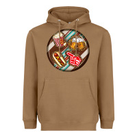 Toasted Coconut american football round earrings Heavyweight Hoodie - BundleAndBundleShop