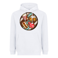 White american football round earrings Heavyweight Hoodie - BundleAndBundleShop