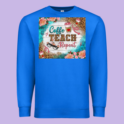 Coffee Teach Repeat Tumbler Premium Sweatshirt Designed By Bundleandbundleshop