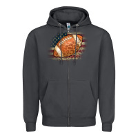 Smoke American Flag Football Leopard Zipper Hoodie - CowCowDesign